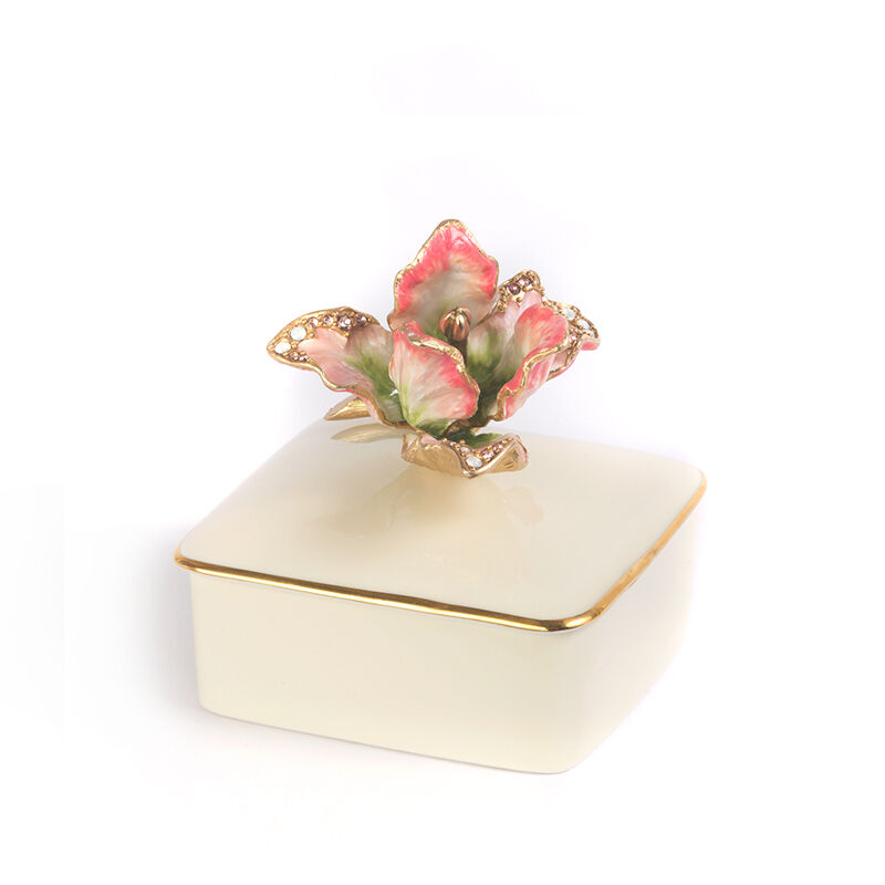 Flora And Fauna Tulip Porcelain Box, large